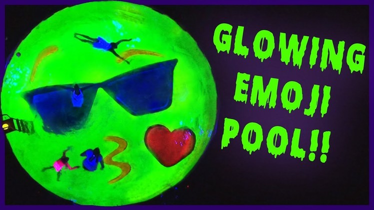 GLOWS IN THE DARK Emoji Swimming Pool!