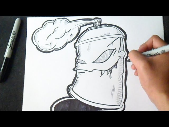 Graffiti Boceto: Cómo dibujar Bote de Spray | How to draw Spraycan
