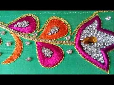 Hand embroidery designs for beginners | designer blouse designs | simple maggam work blouse designs