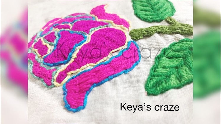 Hand embroidery for cushion cover | Bokhara couching stitch |keya's craze |151