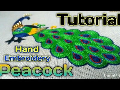 Hand Embroidery Peacock Design tutorial | Aari | peacock feather