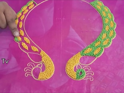 Hand embroidery tutorial for beginners | hand embroidery designs | designer blouse designs 2018