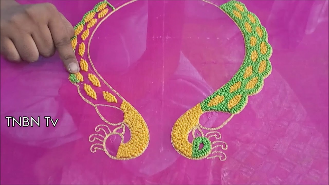 Hand embroidery tutorial for beginners | hand embroidery designs | designer blouse designs 2018