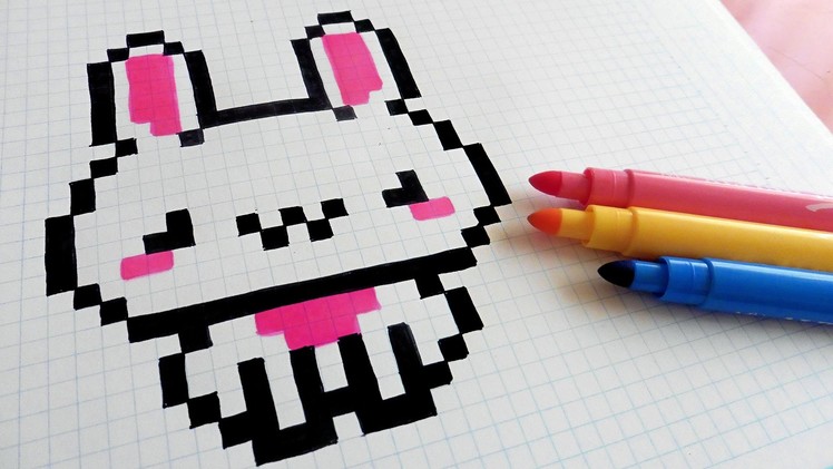 Handmade Pixel Art - How To Draw Kawaii Rabbit #pixelart