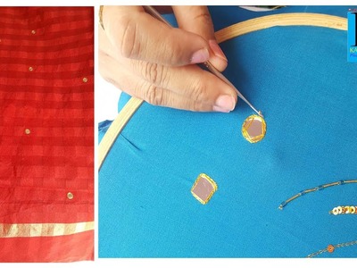 How to do Aari.Maggam work - mirror work for beginners make your own at home