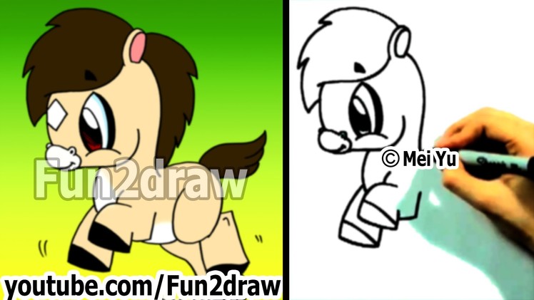 How to Draw a Cartoon Horse - Easy Things to Draw - Fun2draw