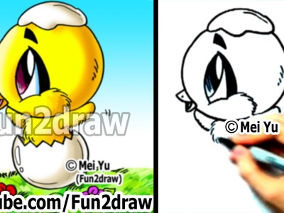 How to Draw a Chibi Baby Chick - Easy Things to Draw - Fun2draw