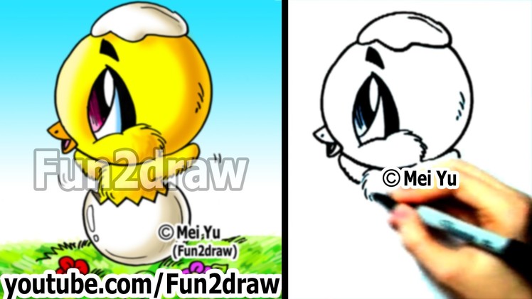How to Draw a Chibi Baby Chick - Easy Things to Draw - Fun2draw