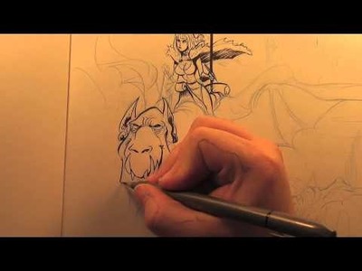 How to draw a dragon rider