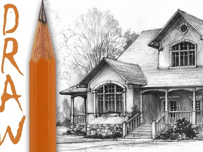 How to draw a house - architecture speed drawing