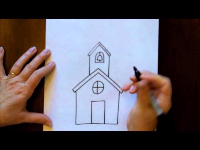 How to Draw a Schoolhouse School House Easy Free Online Drawing Tutorial   YouTube