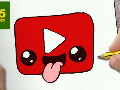 HOW TO DRAW A YOUTUBE LOGO CUTE, Easy step by step drawing lessons for kids