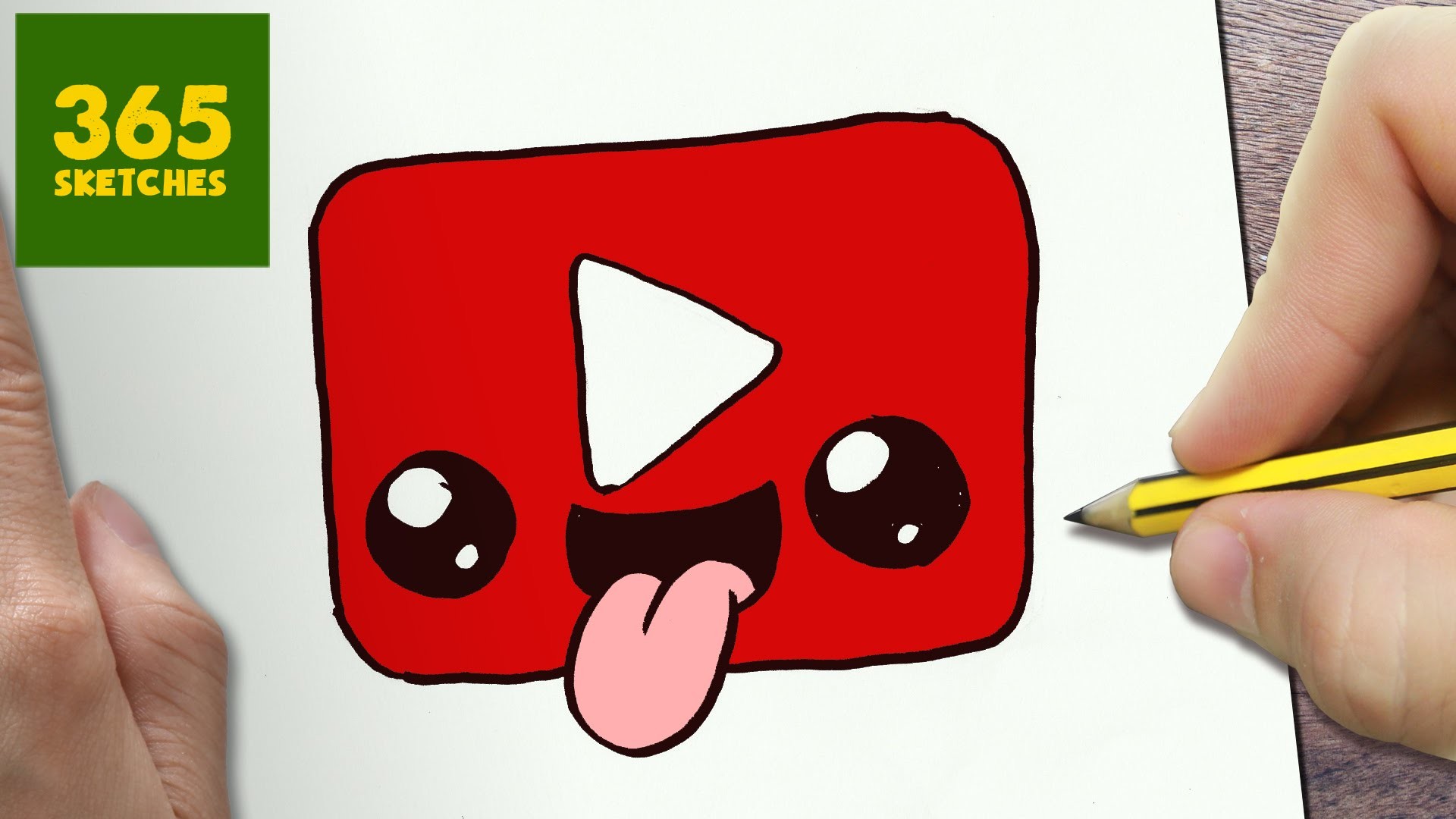 HOW TO DRAW A YOUTUBE LOGO CUTE, Easy step by step drawing