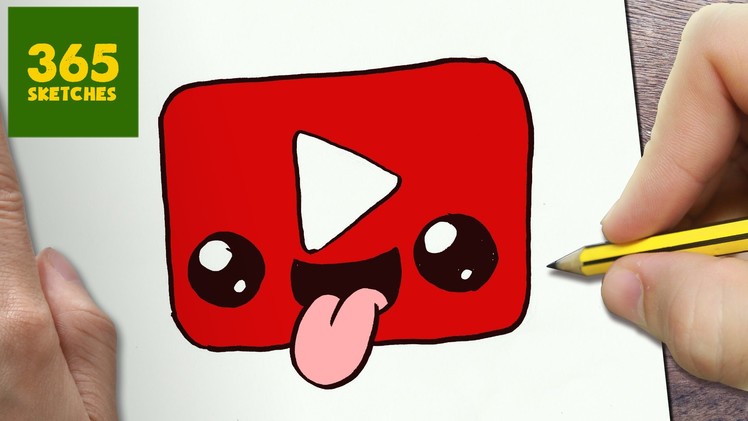HOW TO DRAW A YOUTUBE LOGO CUTE, Easy step by step drawing lessons for kids