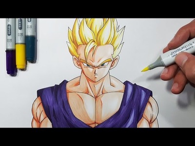 How To Draw Adult Gohan Super Saiyan - Step By Step Tutorial