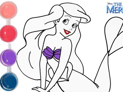 How to Draw & Color The Little Mermaid Ariel | Drawing Makeup Learning Tutorial | Kids Learn Colors