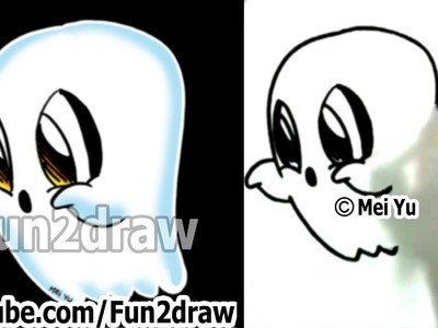 How to Draw Easy Things - Learn to Draw a Cartoon Ghost Halloween - Fun2draw Art lessons for kids