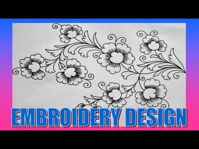 How To Draw Embroidery Flower Design For Sharee || Zari Work Design