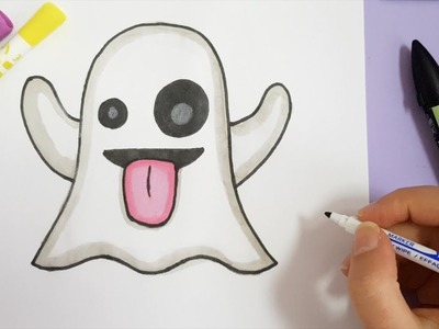 HOW TO DRAW GHOST EMOJI - SNAPCHAT