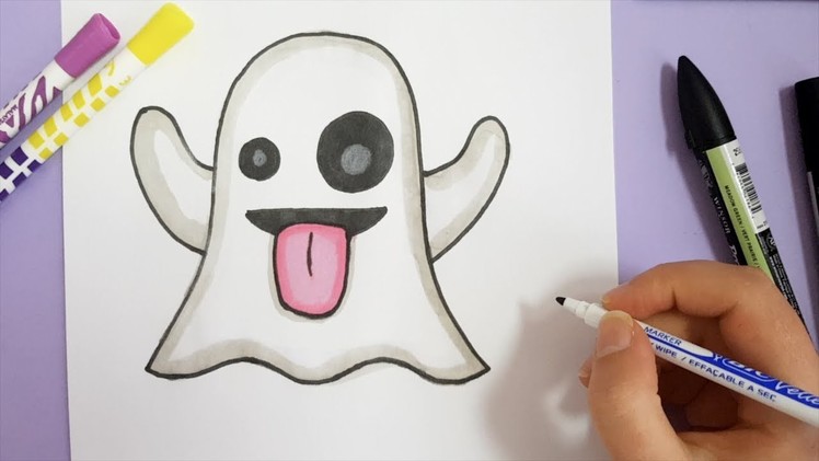HOW TO DRAW GHOST EMOJI - SNAPCHAT