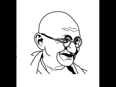 How to Draw Mahatma Gandhi Face Sketch Step by Step