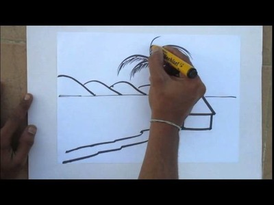 How to draw nature drawing in easy method by praveen d l
