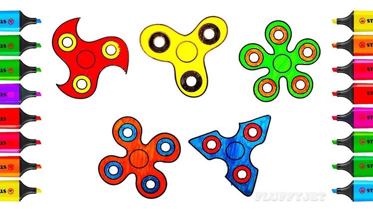 How to Draw Spinners Coloring Pages Youtube Videos for Kids Learning Drawing & Play-Doh