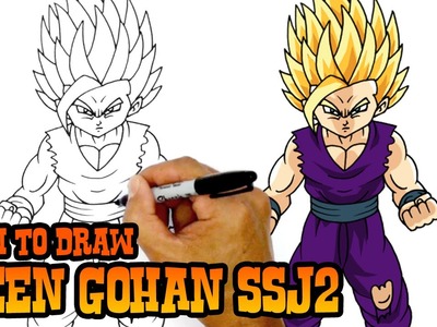 How to Draw Teen Gohan SSJ2 | Dragon Ball Z