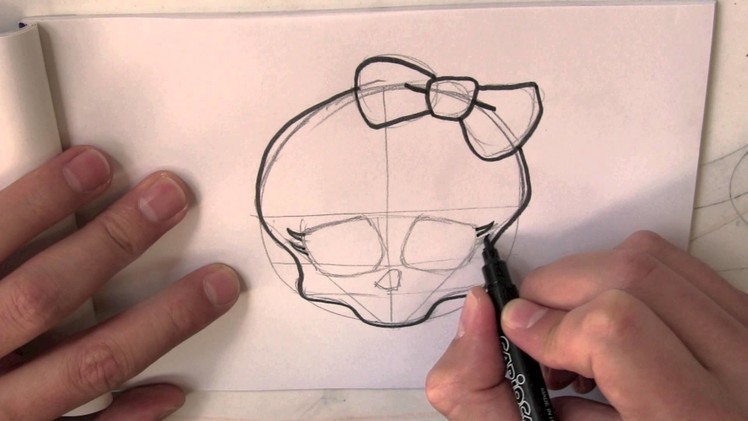 How to draw the Skull from Monster High step by step