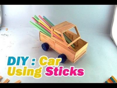 How to make a Car with Popsicle Sticks #8