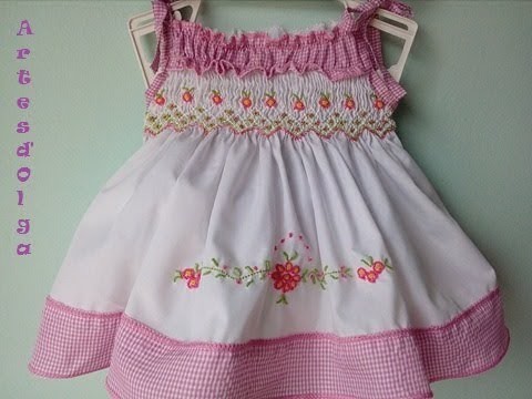 How to make a dress with hand embroidery-Smocking