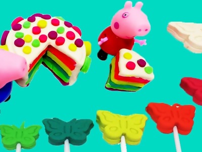 How to make Play Doh Peppa Pig Cake like real food play dough video for kids