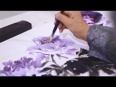How To Painting Purple Peony in Chinese Watercolor