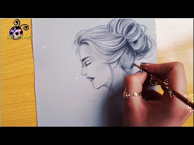 أرسم معي | فتاة بالخطوات | How to draw girl | side view