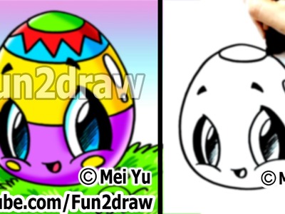 Kawaii - Easy Cute Things to Draw for Beginners - Easter Egg - Fun Things to Draw - Fun2draw