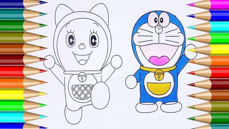 Kid Draw Doraemon and Dorami Coloring Pages| Learn Drawing for Childrens| Kids Drawing