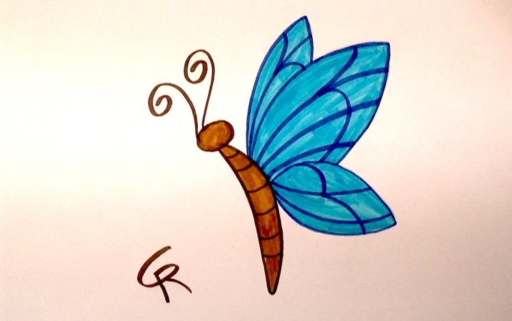 Learn How to Draw An Easy Cartoon Butterfly -- iCanHazDraw!