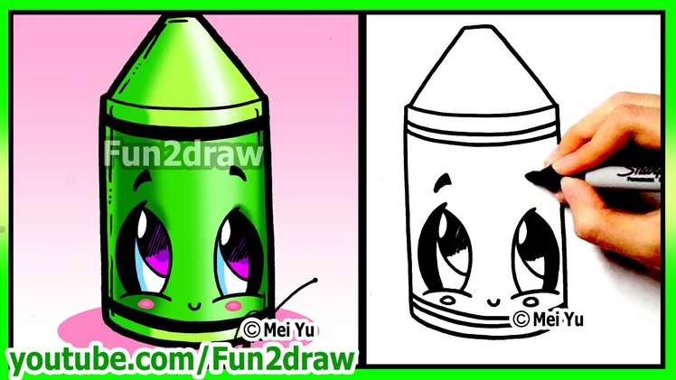 Learn to Draw step by step - Back to School Cute Crayon Art - Best Drawing Lessons by Fun2draw