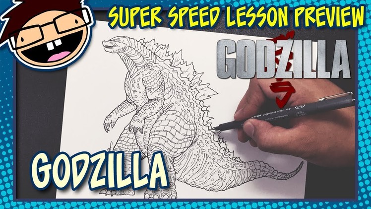 Lesson Preview: How to Draw GODZILLA (Godzilla [2014] Movie) | Super Speed Time Lapse Art