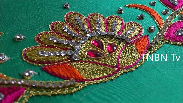 Maggam work tutorial for beginners | basic embroidery stitches | designer blouse designs