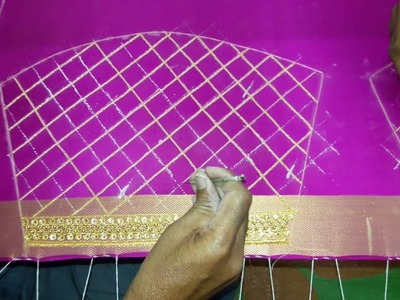 Making of Checks pattern blouse making