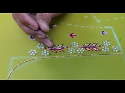 Making Of Maggam work blouse With Pearls and Thread work