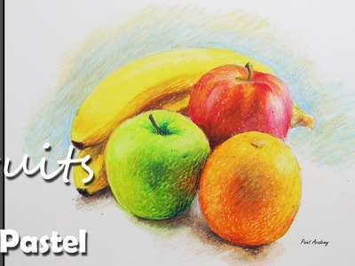 Oil Pastel Painting : Fruits | step by step