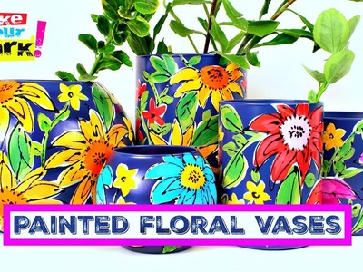 Painted Floral Vases