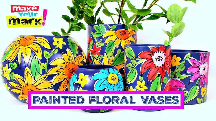 Painted Floral Vases