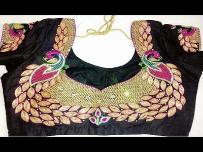 Peacock Embroidery ,Patch Work, Kundan Work,  Blouse Designs
