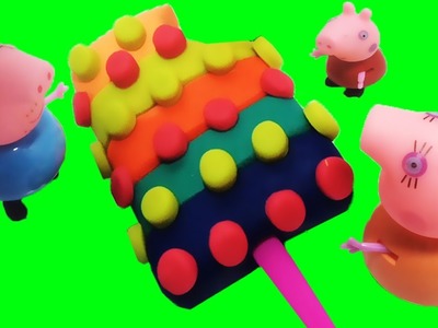 Peppa Pig & Play doh frozen! - Create ice cream rainbow with playdoh