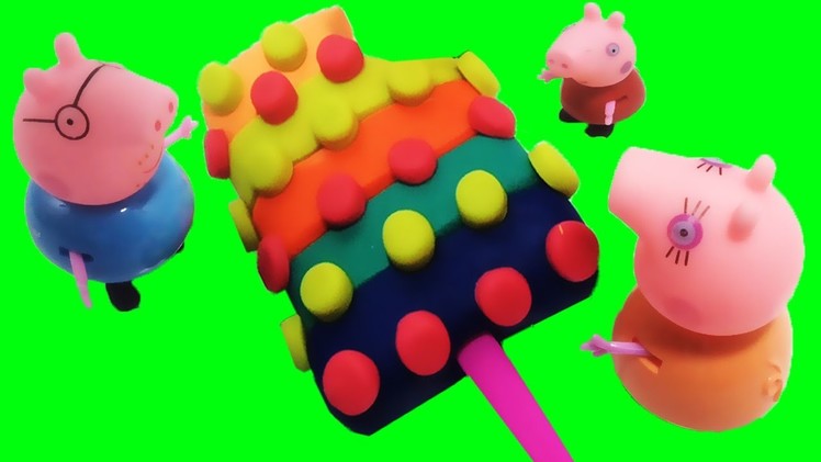 Peppa Pig & Play doh frozen! - Create ice cream rainbow with playdoh