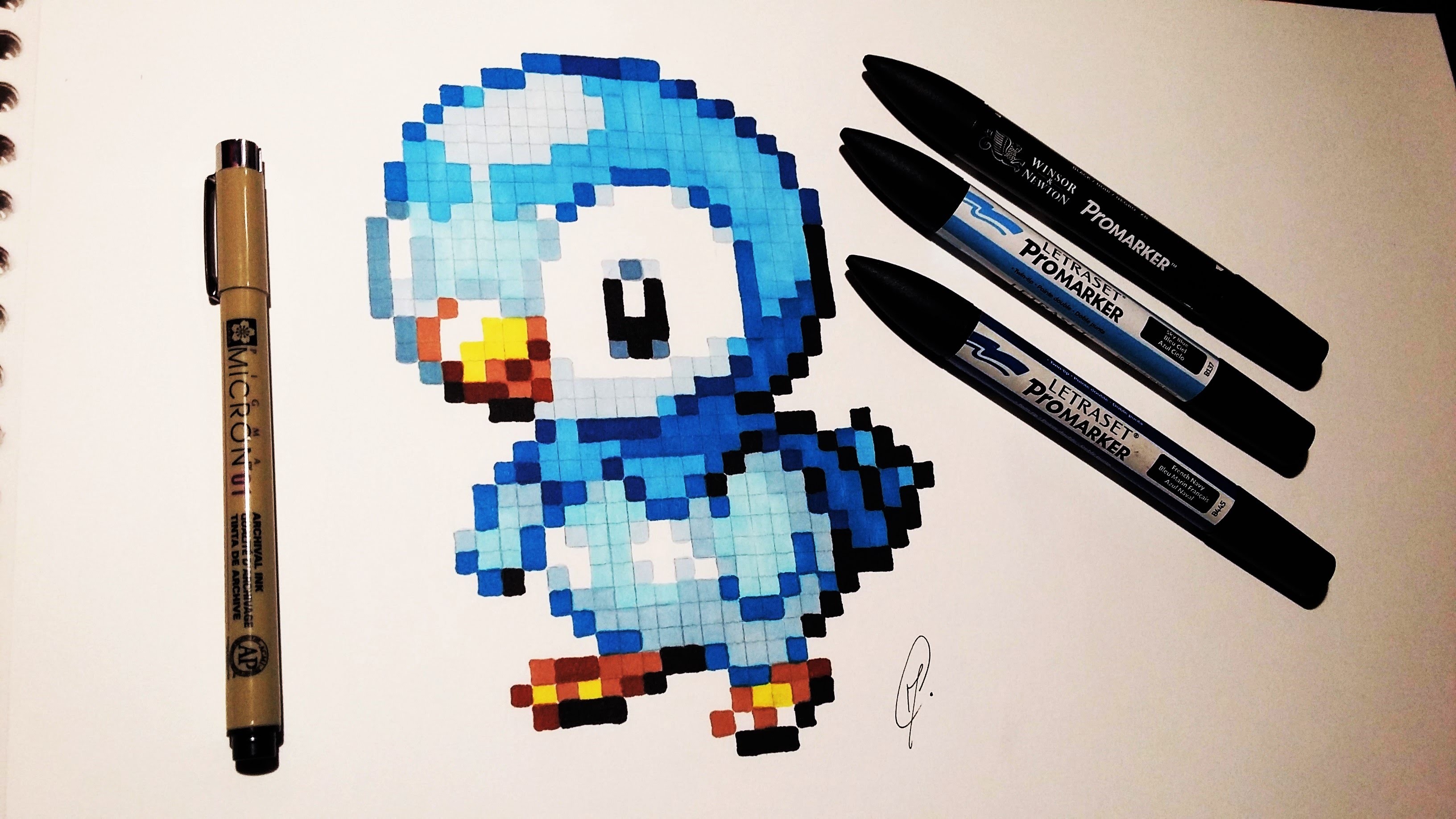 Piplup Pokemon Drawing - Pixel Art