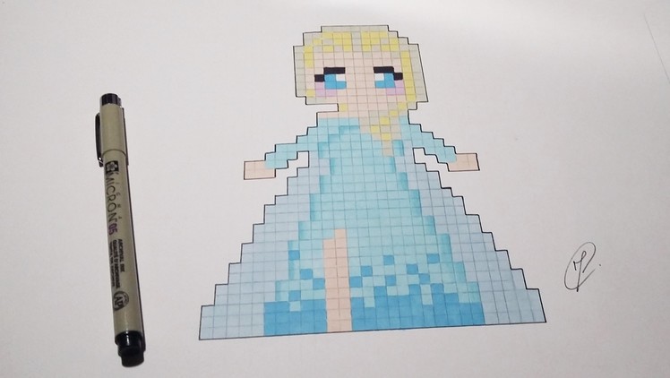 Pixel Art: Elsa (Frozen) Easy Step by step
